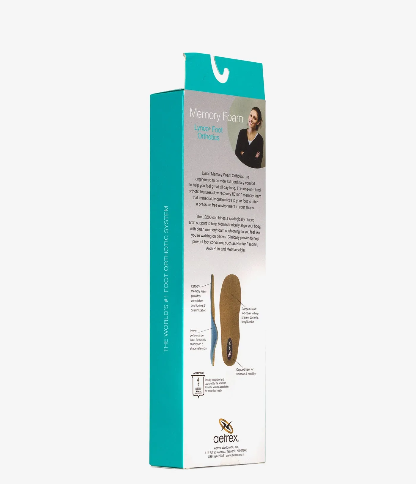 Semelle intérieure Aetrex en mousse mémoire pour voûte plantaire moyenne à haute - Femmes