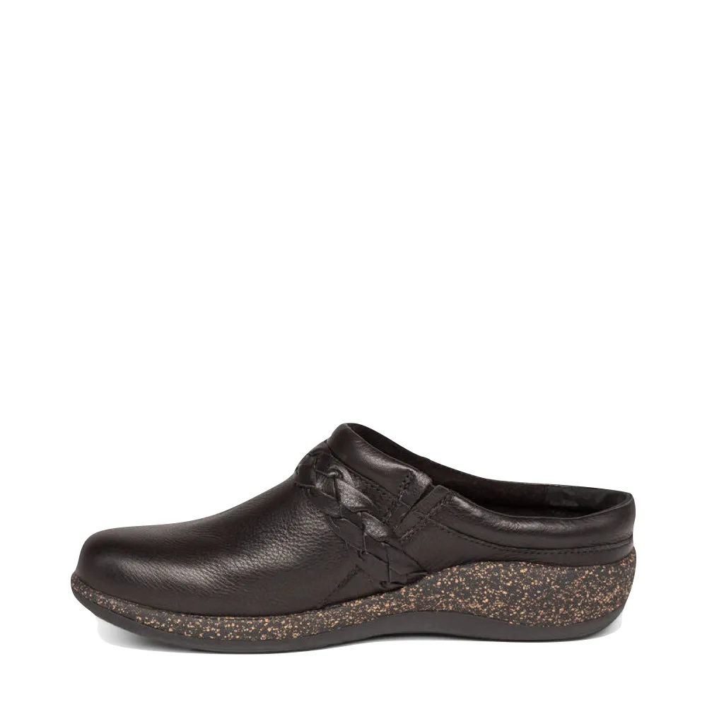 Aetrex Sabot en Cuir Libby pour Femme en Noir