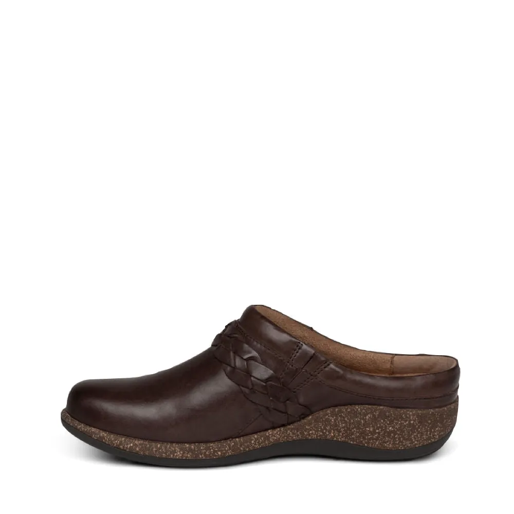 Aetrex Sabot en Cuir Libby pour Femme en Marron