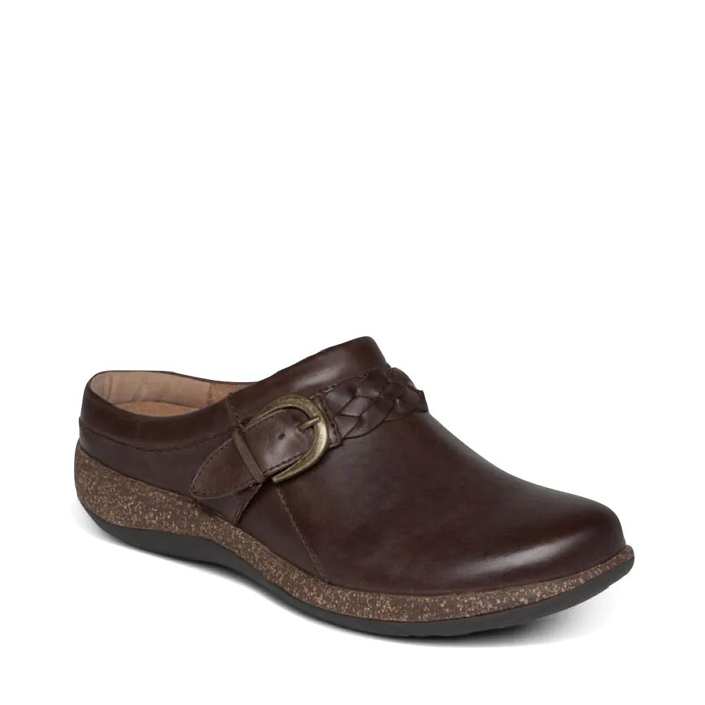Aetrex Sabot en Cuir Libby pour Femme en Marron