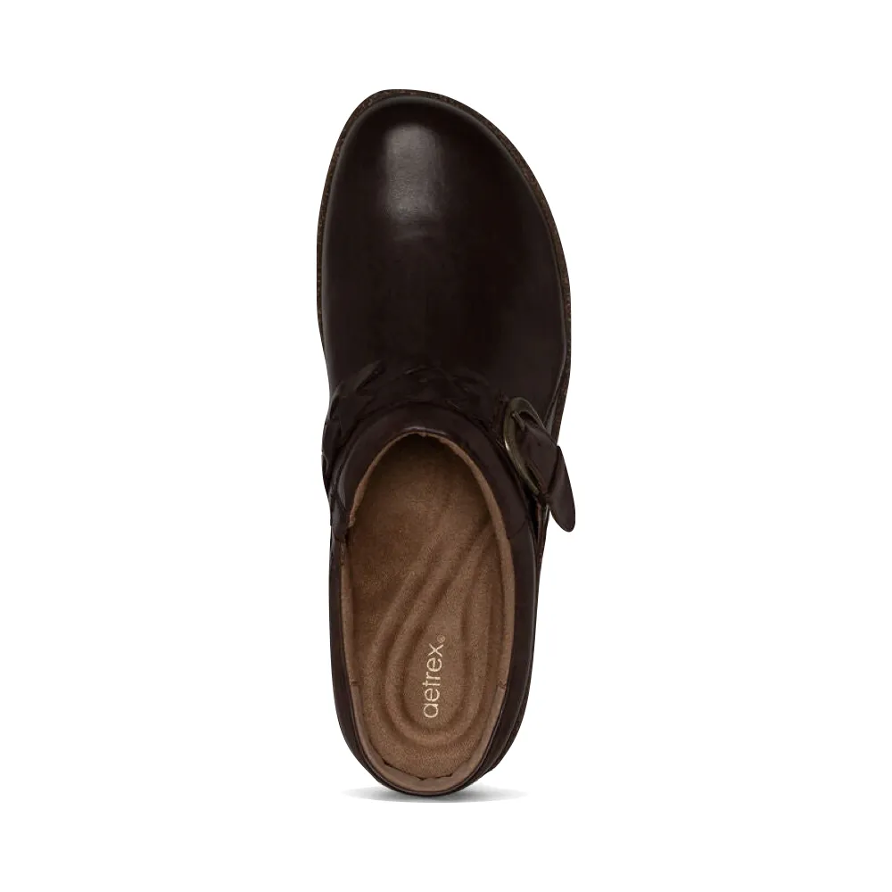 Aetrex Sabot en Cuir Libby pour Femme en Marron