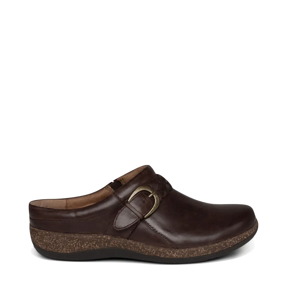 Aetrex Sabot en Cuir Libby pour Femme en Marron