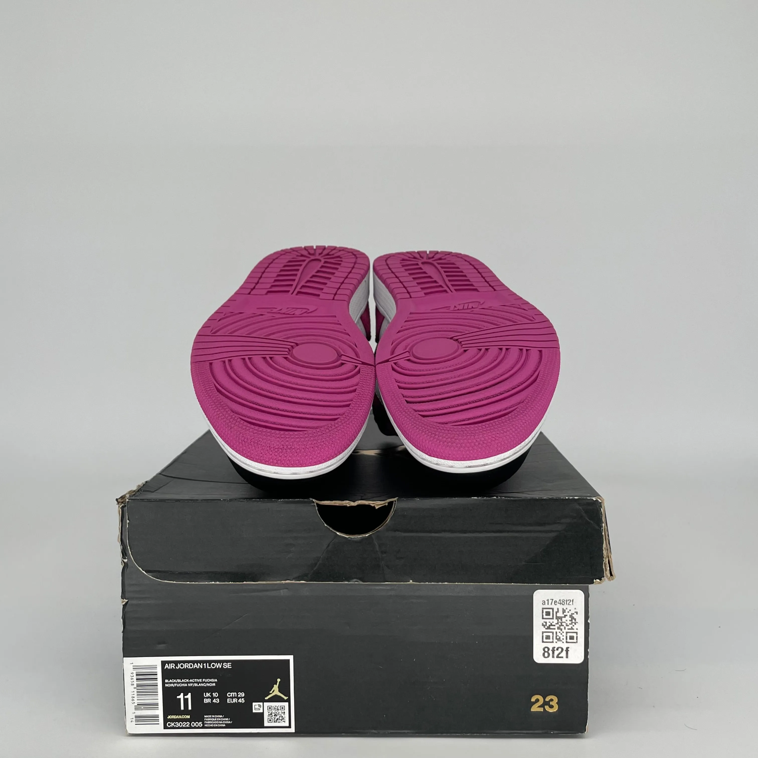 AIR JORDAN 1 LOW NOIR FUCHSIA VIF TAILLE 11 CK3022-005