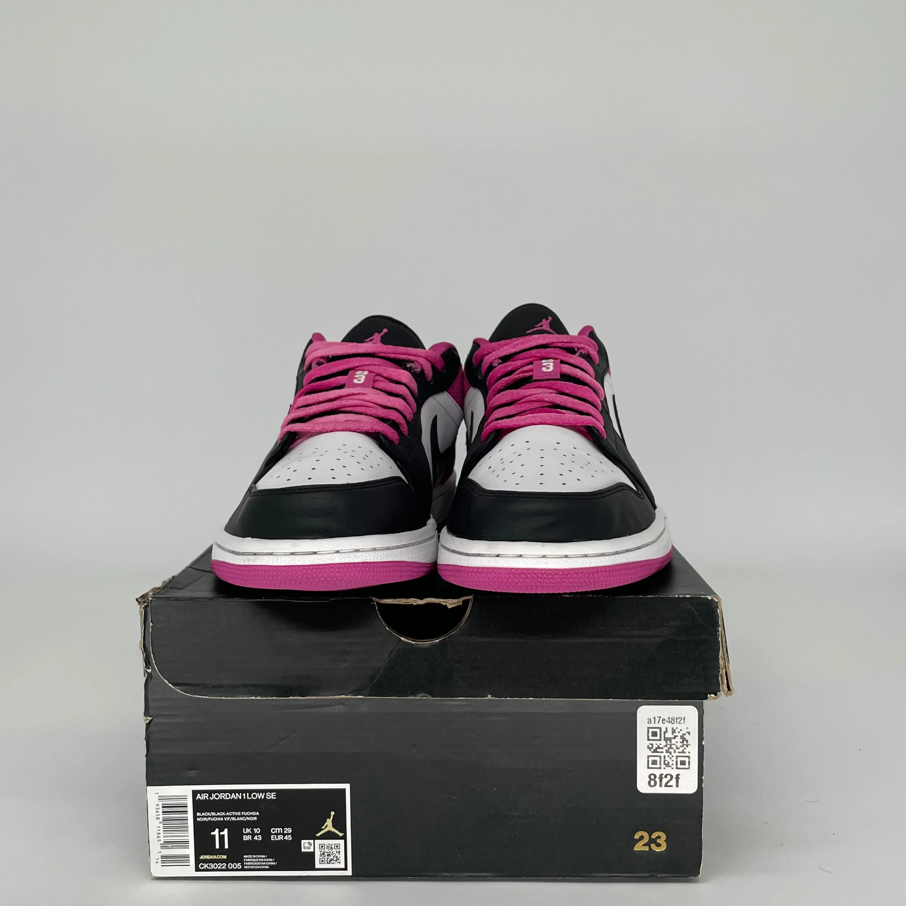 AIR JORDAN 1 LOW NOIR FUCHSIA VIF TAILLE 11 CK3022-005