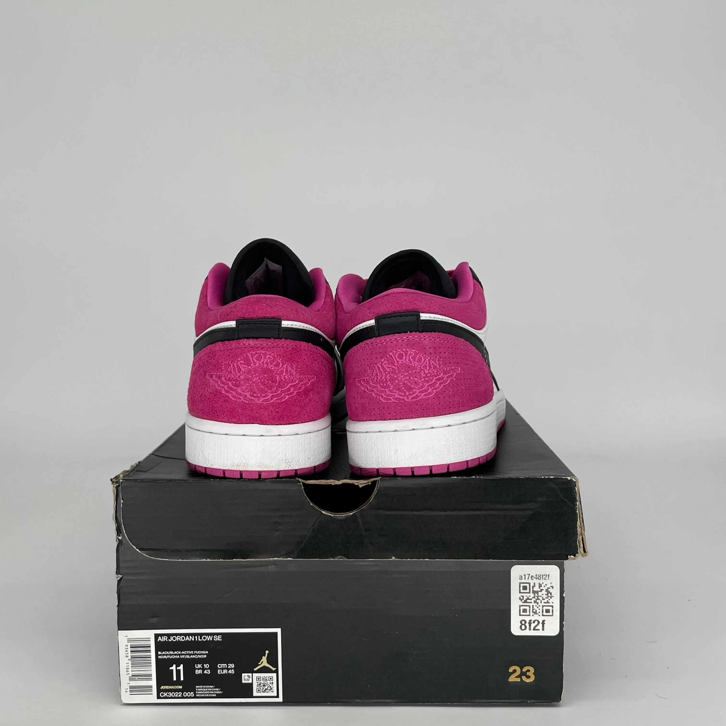 AIR JORDAN 1 LOW NOIR FUCHSIA VIF TAILLE 11 CK3022-005