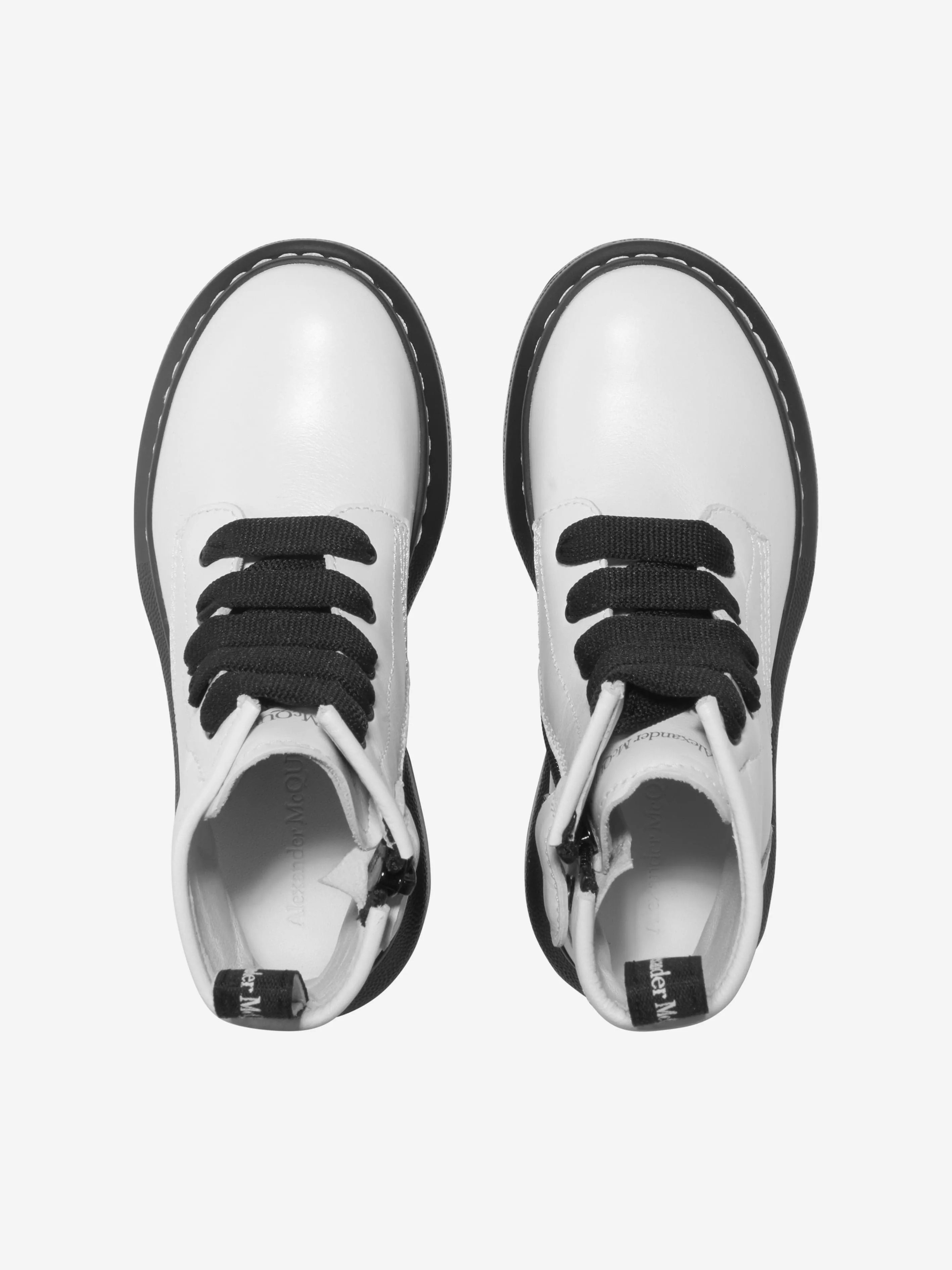 Bottes unisexes Alexander McQueen à lacets en cuir