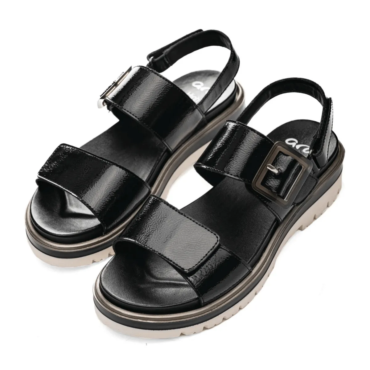 Ara Femmes Marbella Noir Cuir Verni
