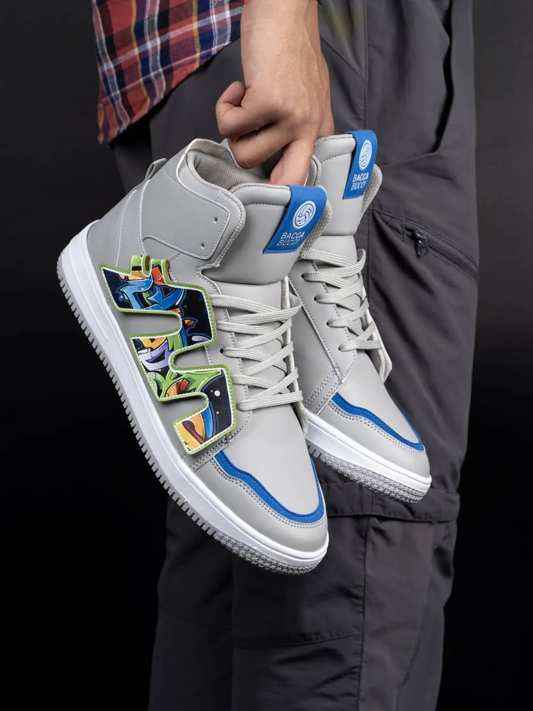 Bacca Bucci Chaussures de Sport Homme à Tige Haute PATCH-PLAY