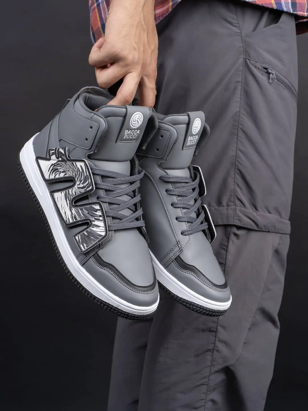 Bacca Bucci Chaussures de Sport Homme à Tige Haute PATCH-PLAY