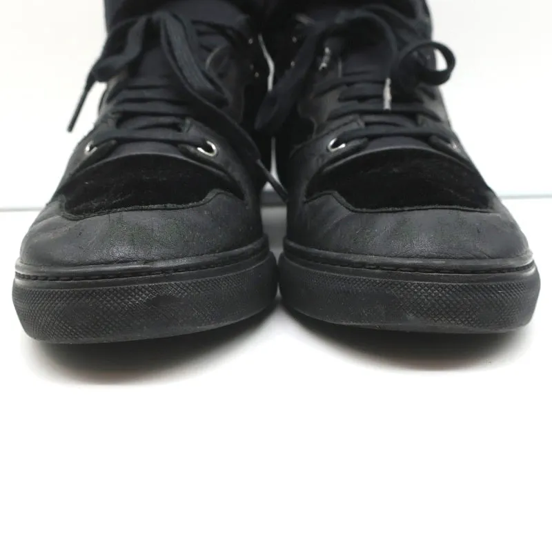 Balenciaga Sneakers Hautes en Cuir Noir & Velours Taille 40