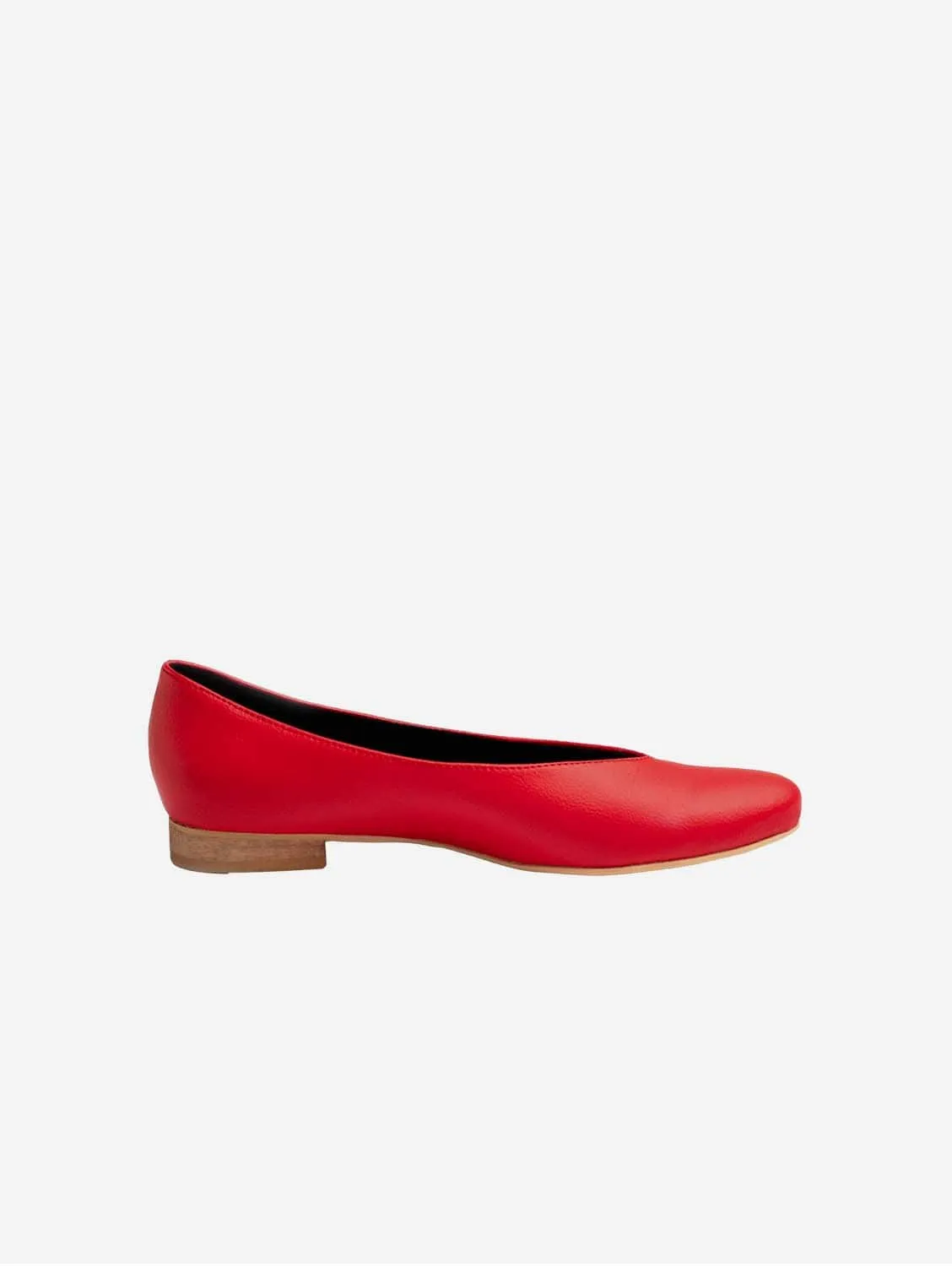 Escarpins Vegan en Cuir de Raisin pour Femme Ballerina | Rouge