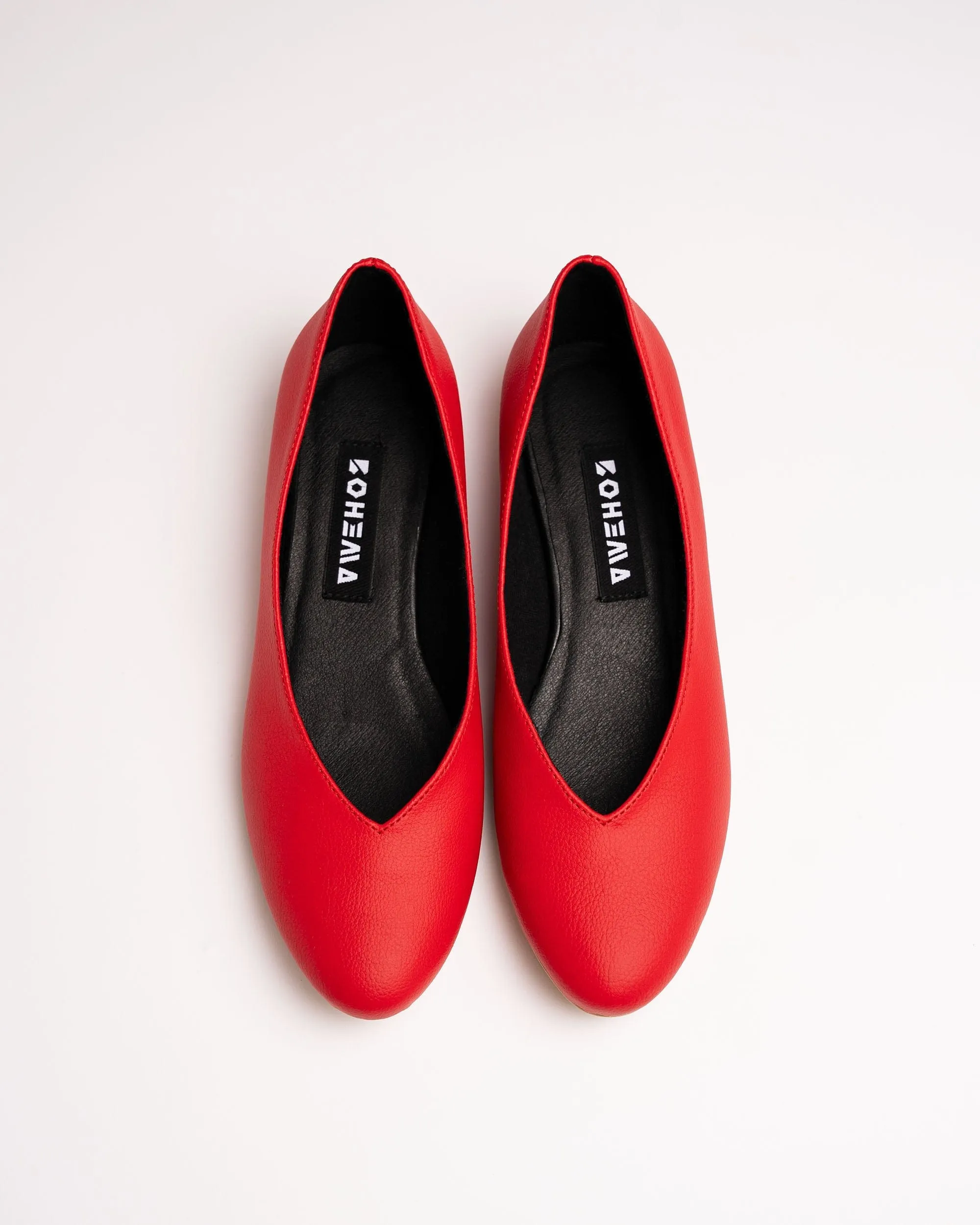 Escarpins Vegan en Cuir de Raisin pour Femme Ballerina | Rouge