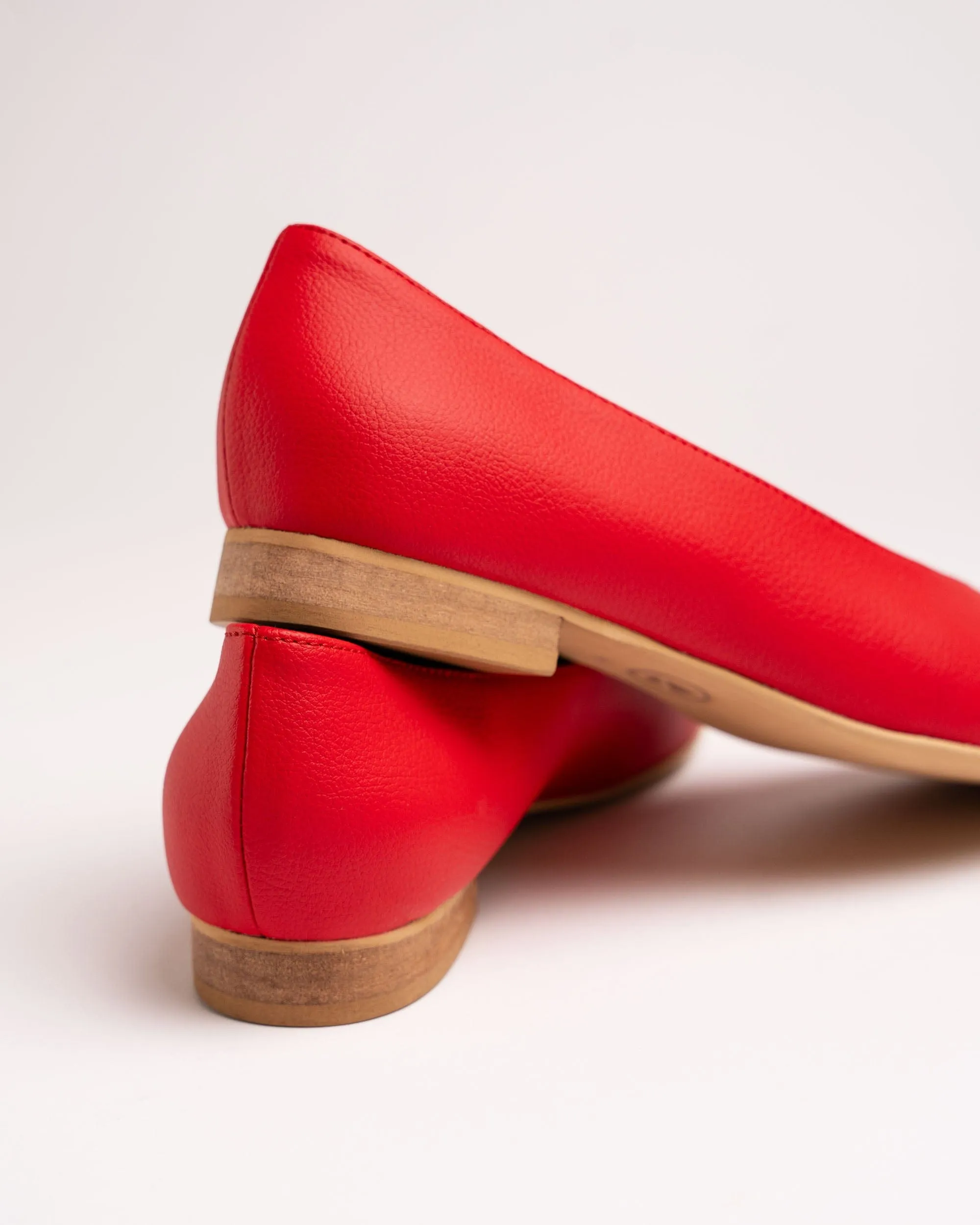Escarpins Vegan en Cuir de Raisin pour Femme Ballerina | Rouge