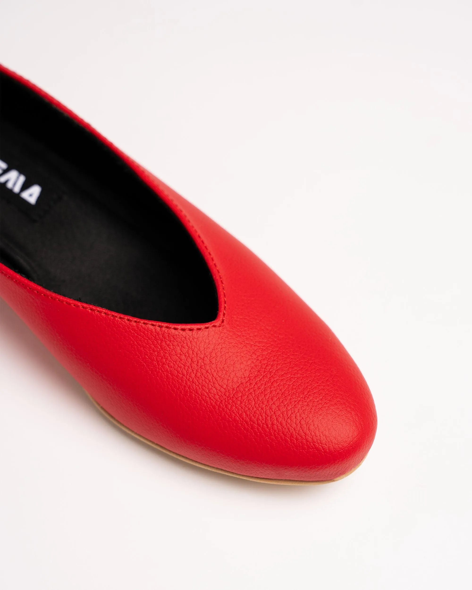 Escarpins Vegan en Cuir de Raisin pour Femme Ballerina | Rouge