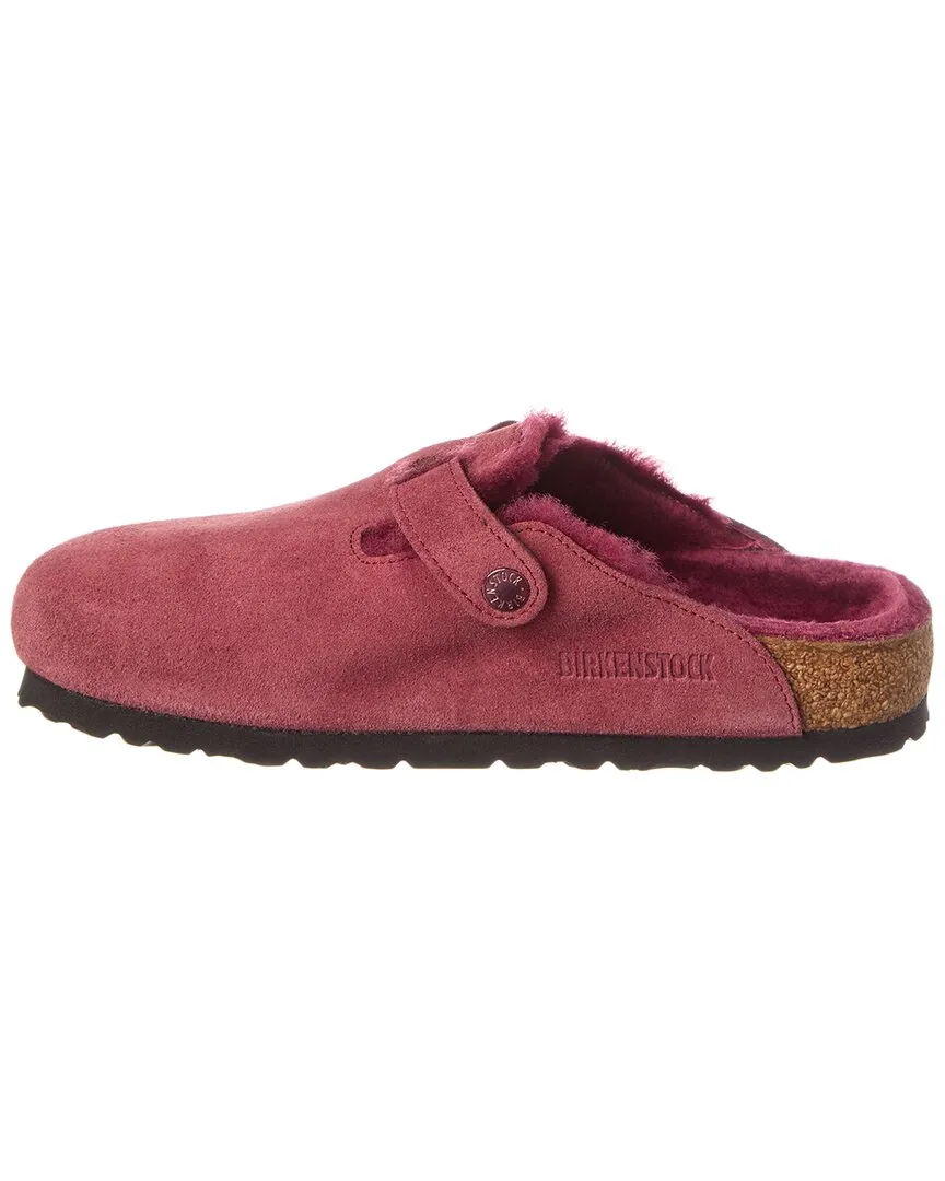 Birkenstock Boston VL Clogue en Daim et à Doublure en Mouton