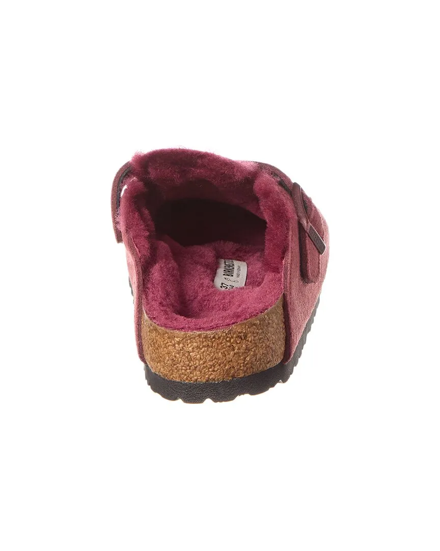 Birkenstock Boston VL Clogue en Daim et à Doublure en Mouton