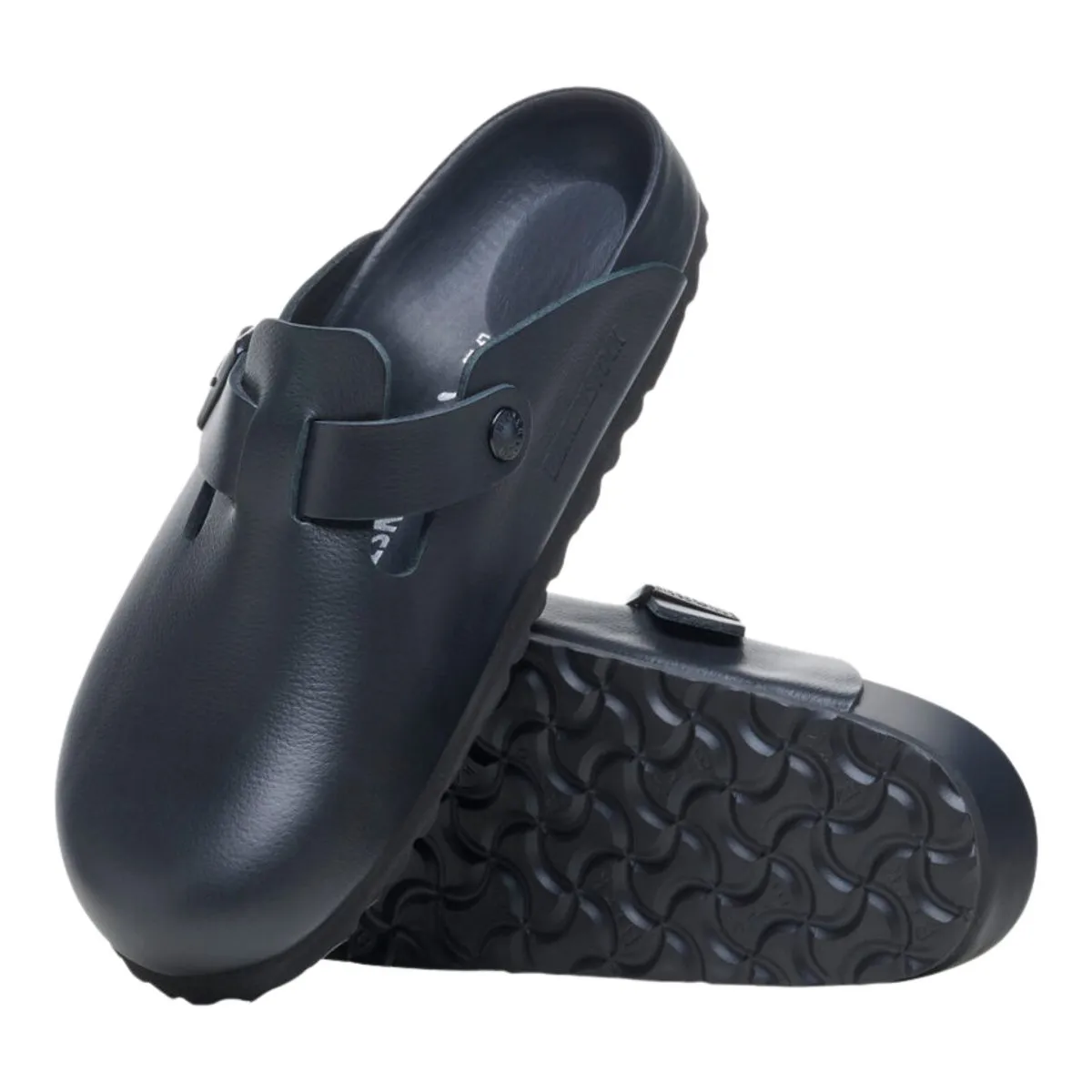 Birkenstock Femme Boston Cuir Noir Exquis