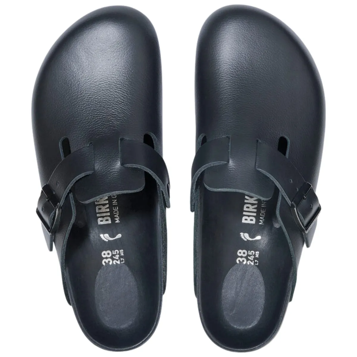 Birkenstock Femme Boston Cuir Noir Exquis
