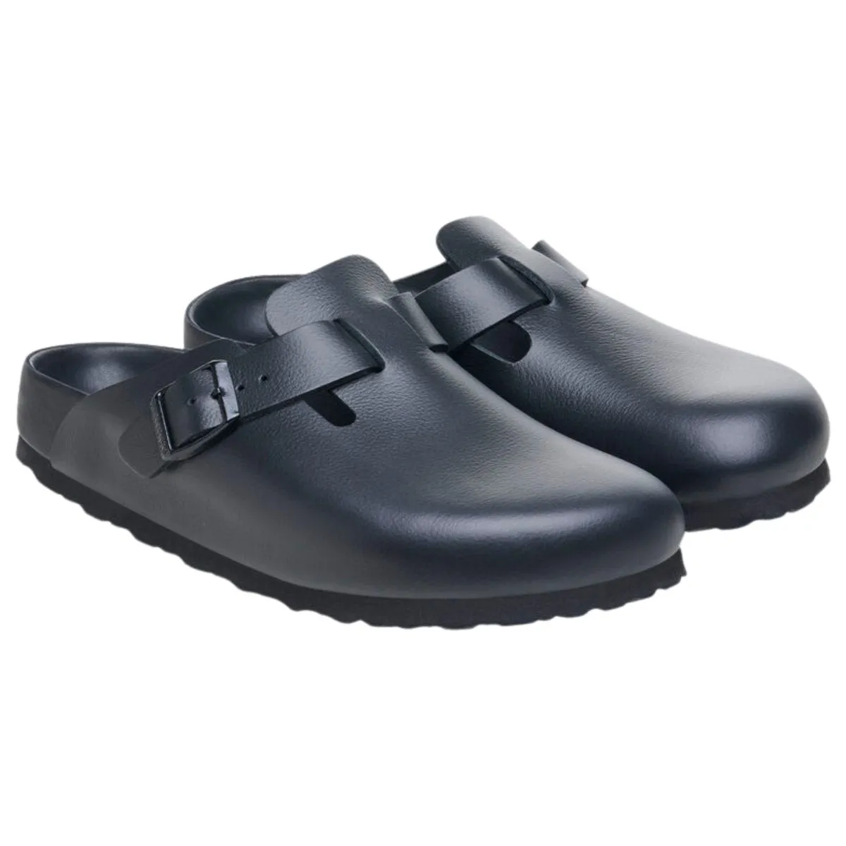 Birkenstock Femme Boston Cuir Noir Exquis