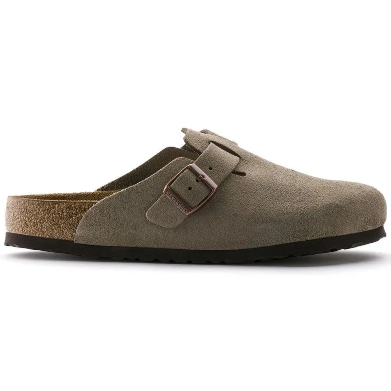 Birkenstock Femme Boston Semelle Douce Suède Taupe