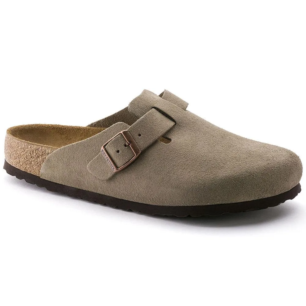 Birkenstock Femme Boston Semelle Douce Suède Taupe