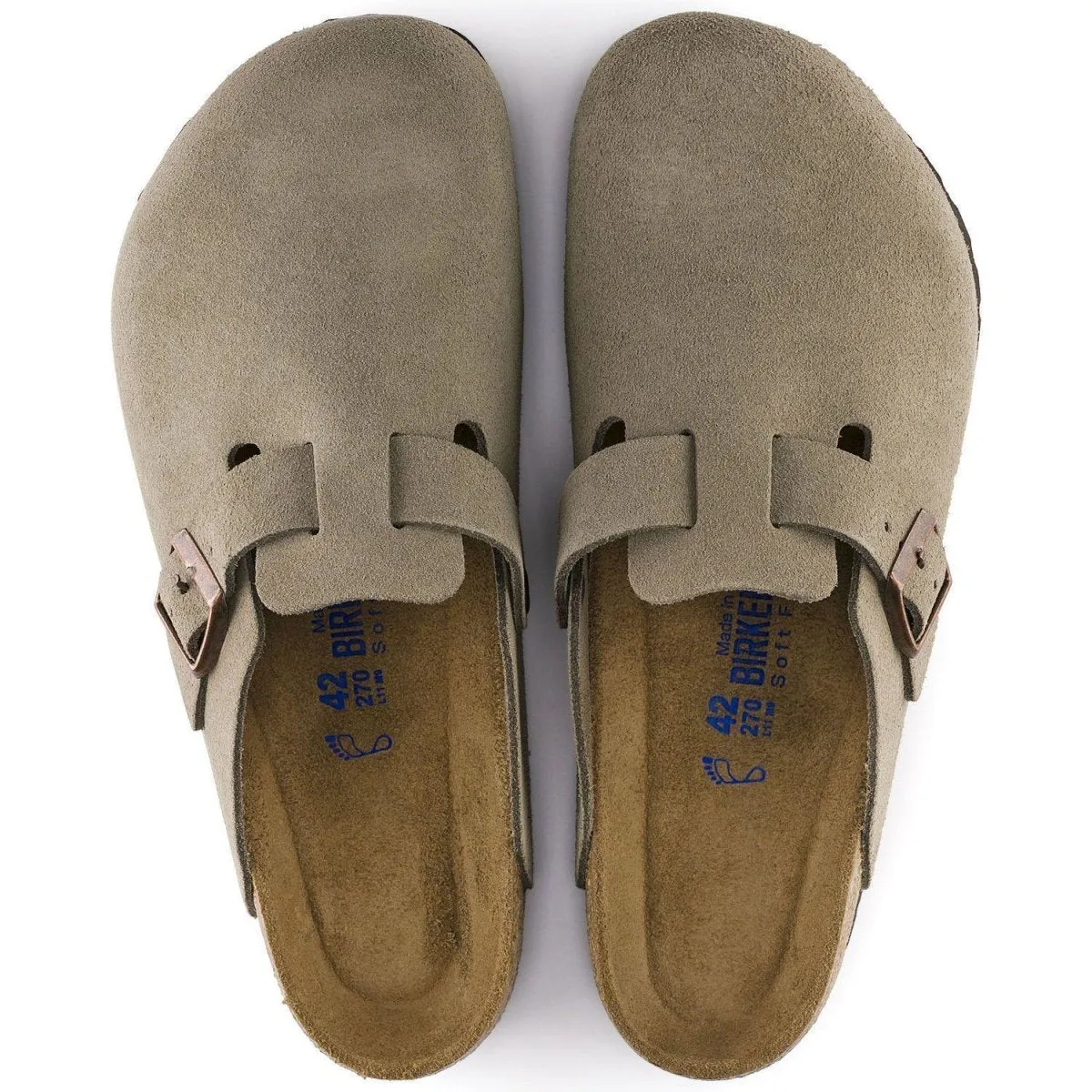 Birkenstock Femme Boston Semelle Douce Suède Taupe