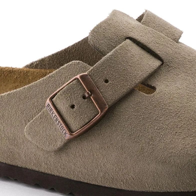 Birkenstock Femme Boston Semelle Douce Suède Taupe