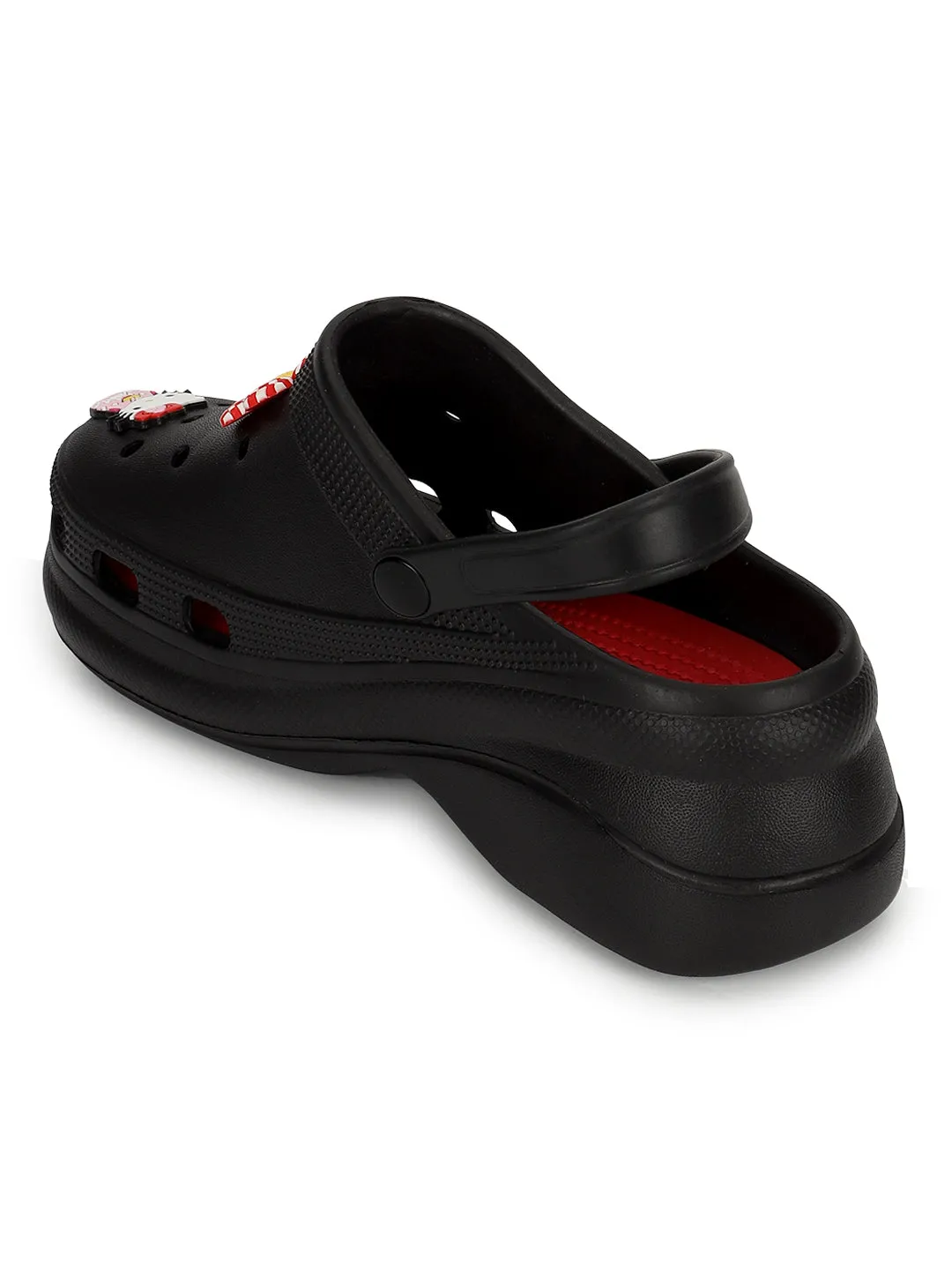 Clogs élégants noirs à enfiler pour femmes (TC-LCLOG5-BLK)
