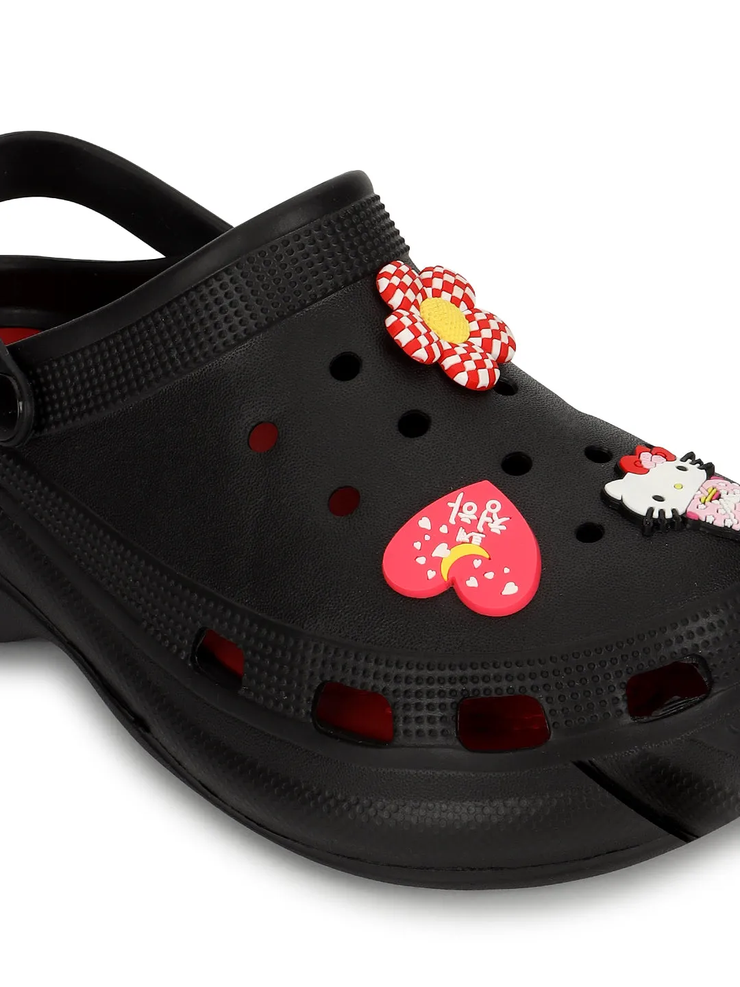 Clogs élégants noirs à enfiler pour femmes (TC-LCLOG5-BLK)