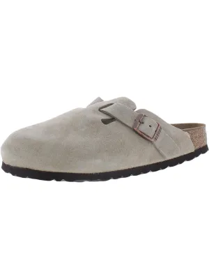 Boston Womens Suede Footbed Clogs