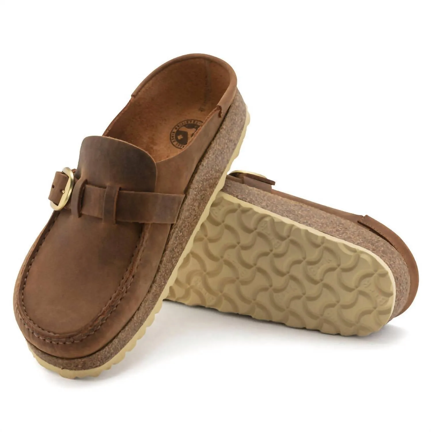 Clogs en cuir huilé Buckley (Moyen/étroit) en cognac