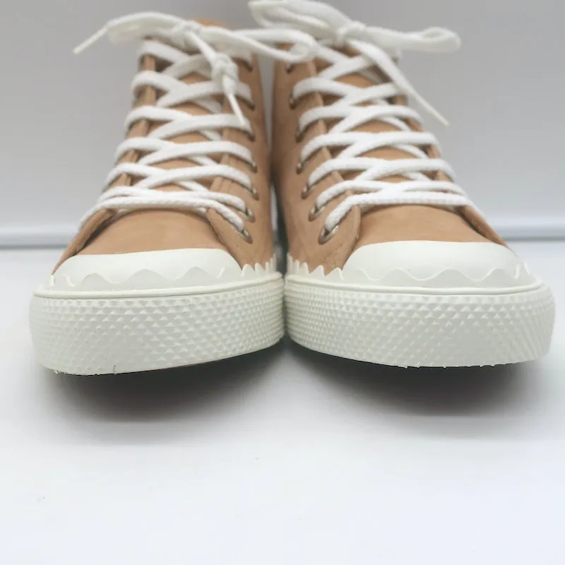 Chloe Kyle Sneakers Hautes en Suédine Beige Taille 36 NEUVE