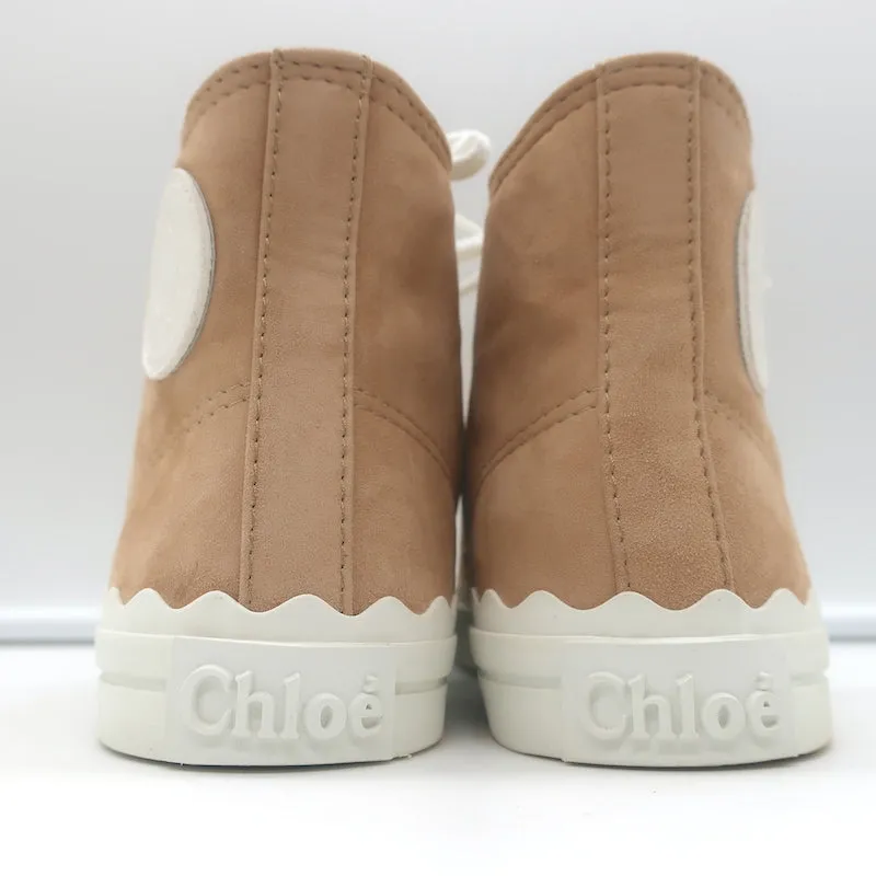 Chloe Kyle Sneakers Hautes en Suédine Beige Taille 36 NEUVE