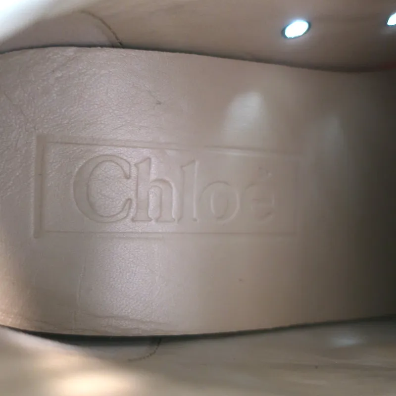 Chloe Kyle Sneakers Hautes en Suédine Beige Taille 36 NEUVE