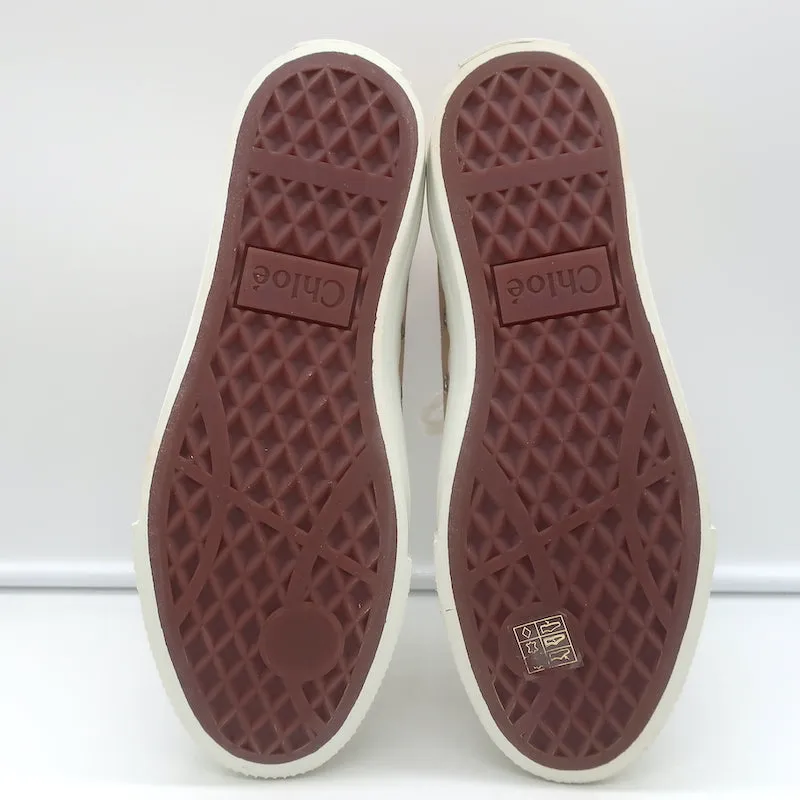 Chloe Kyle Sneakers Hautes en Suédine Beige Taille 36 NEUVE