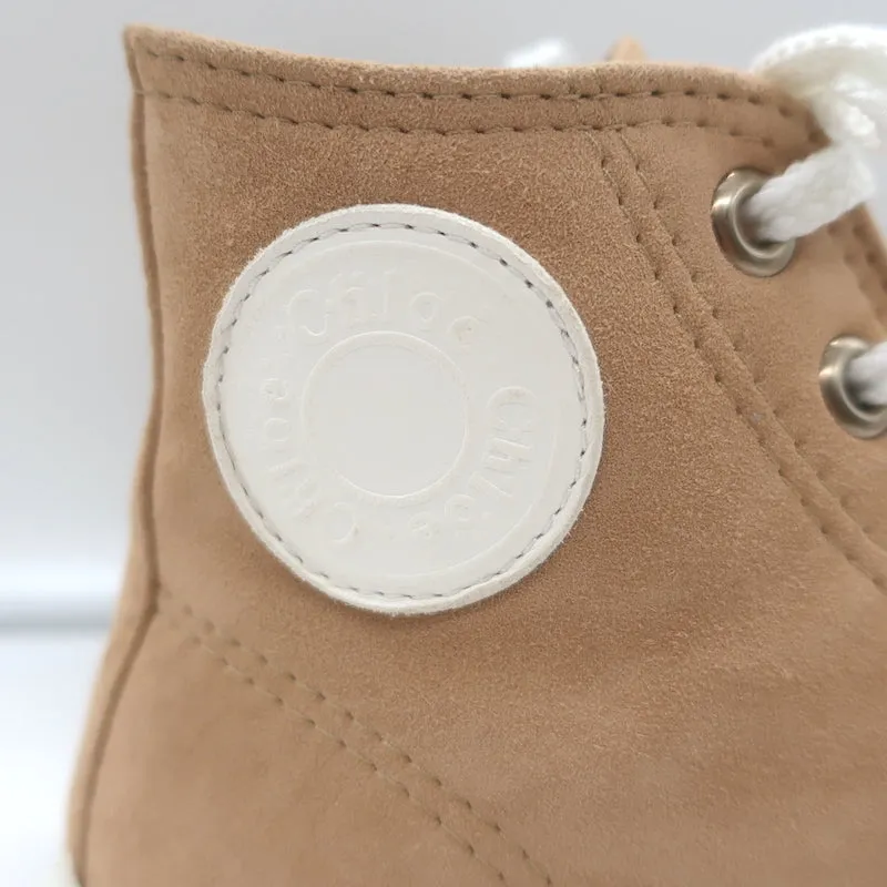 Chloe Kyle Sneakers Hautes en Suédine Beige Taille 36 NEUVE