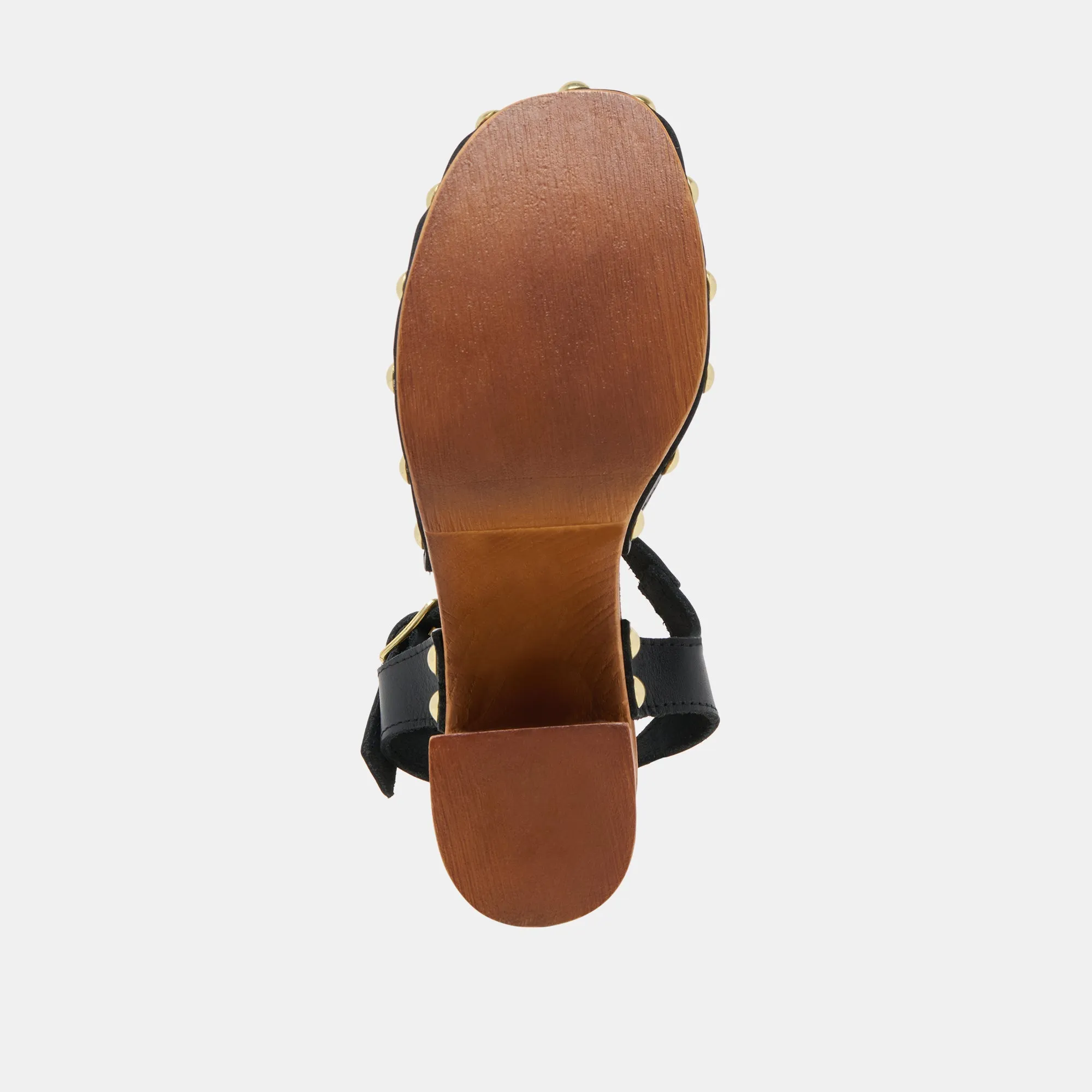 TALONS TRÈFLE EN CUIR NOIR
