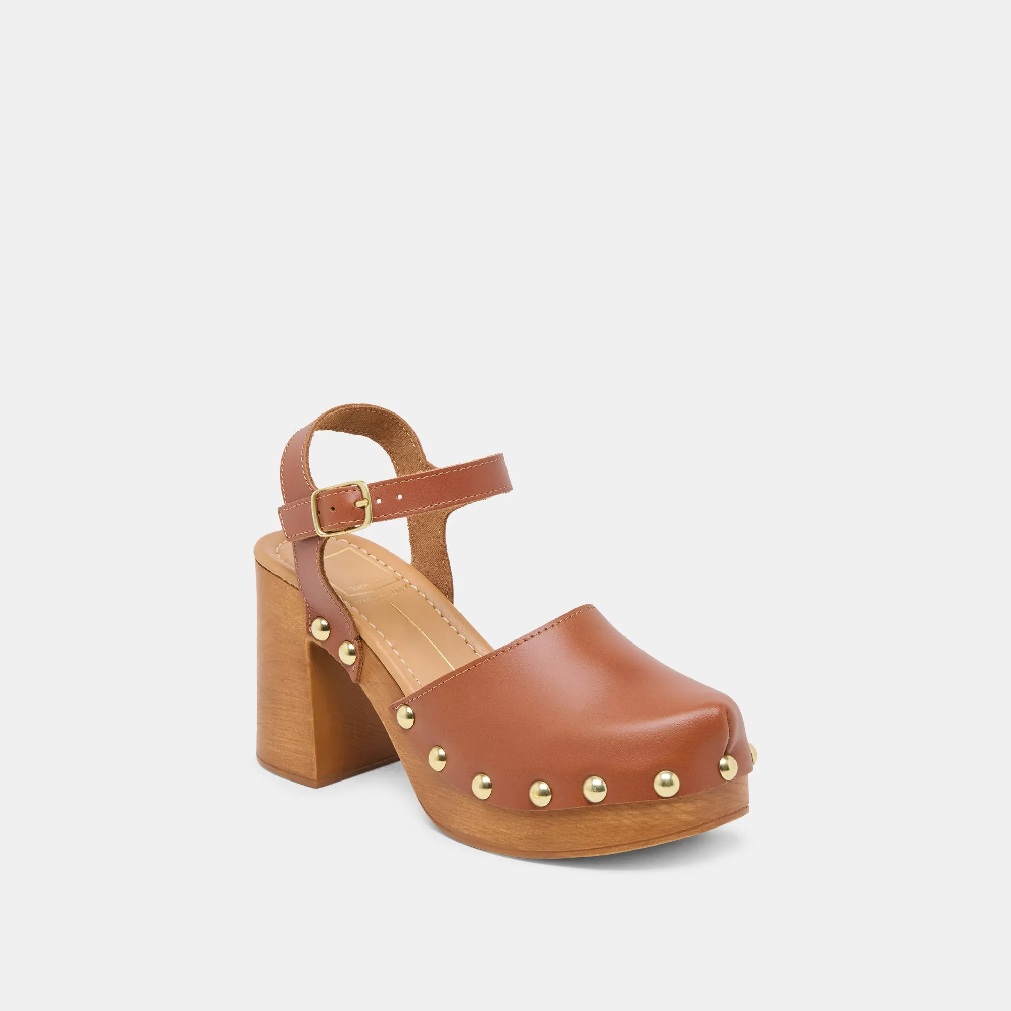 CLOVER HEELS CUIR COGNAC