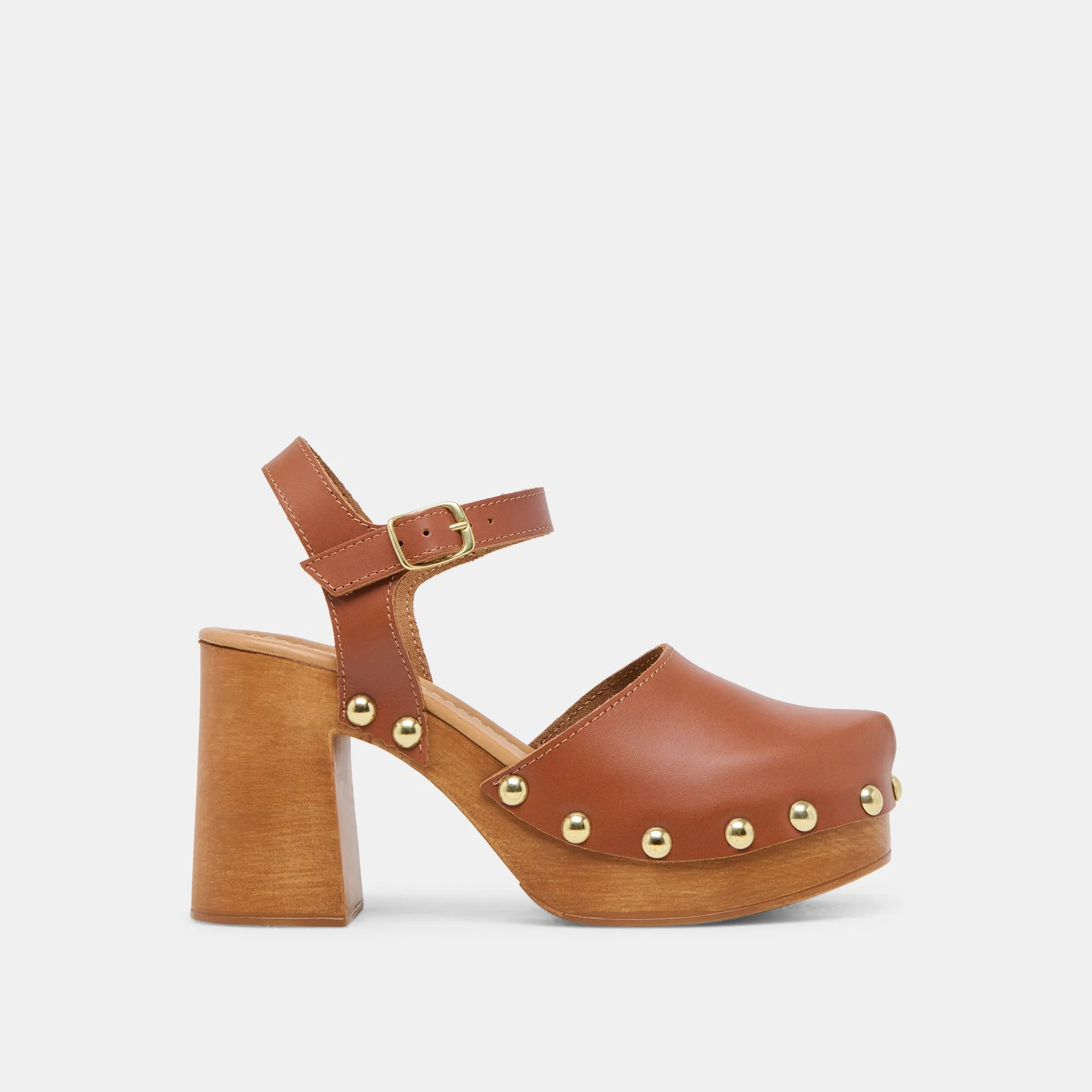 CLOVER HEELS CUIR COGNAC