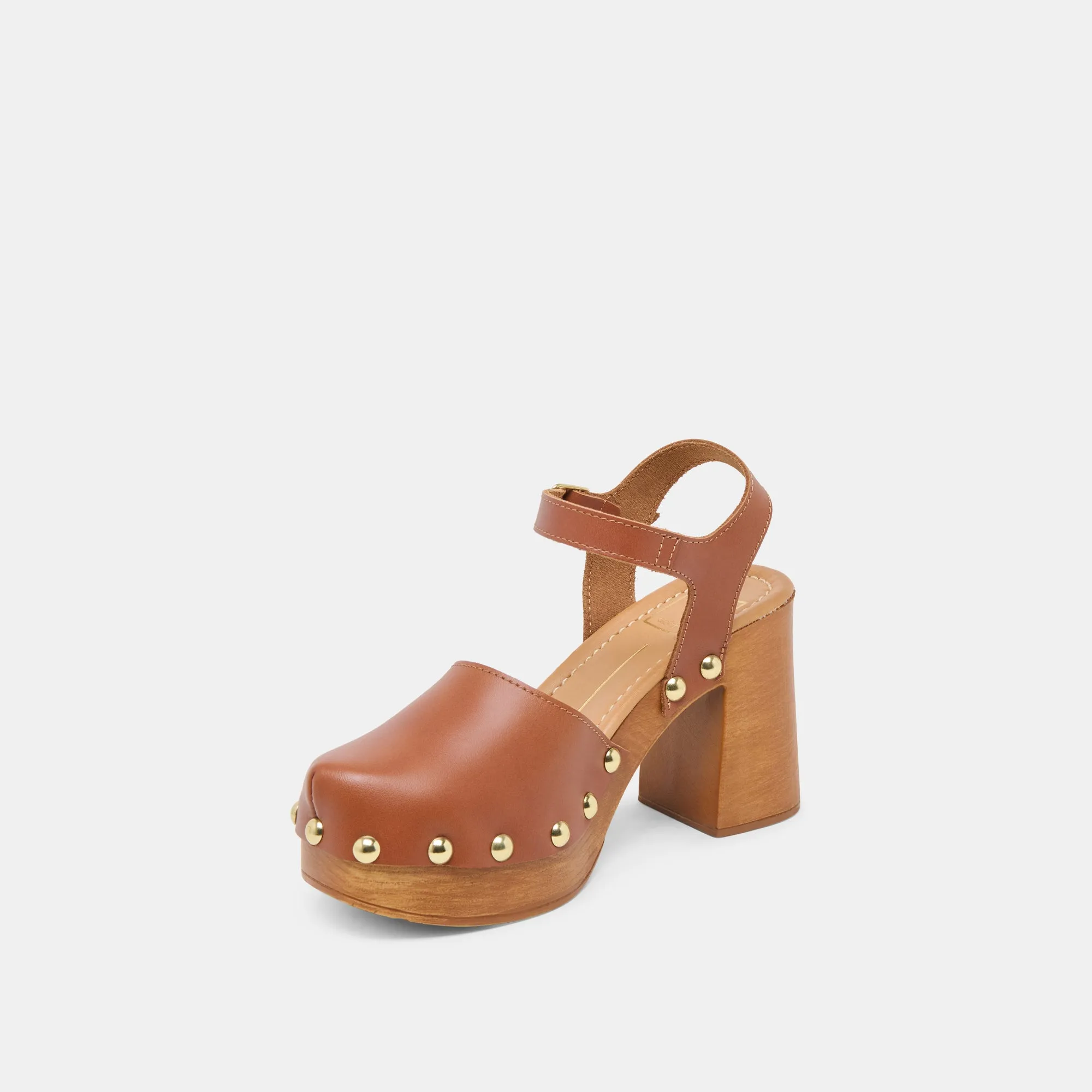 CLOVER HEELS CUIR COGNAC