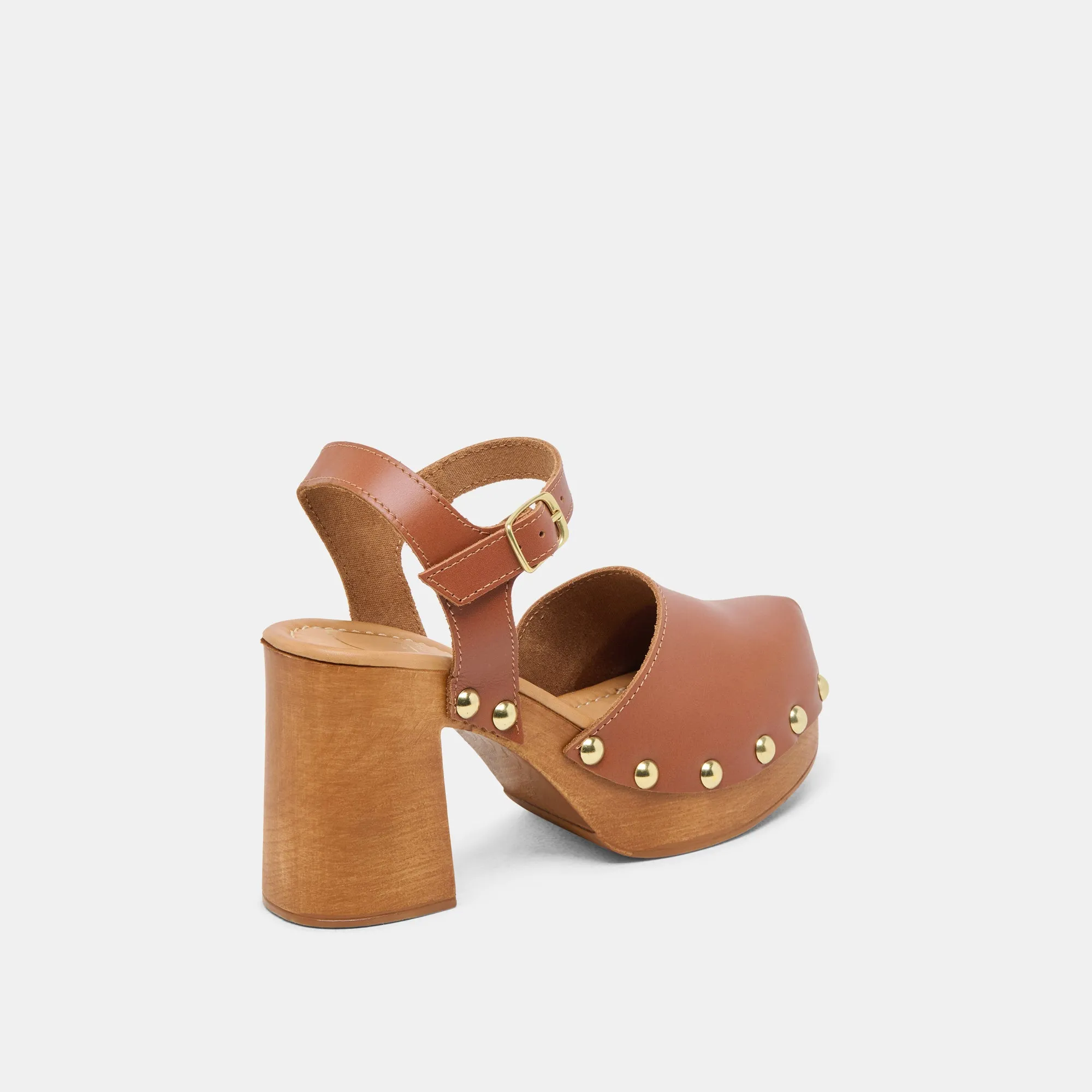 CLOVER HEELS CUIR COGNAC