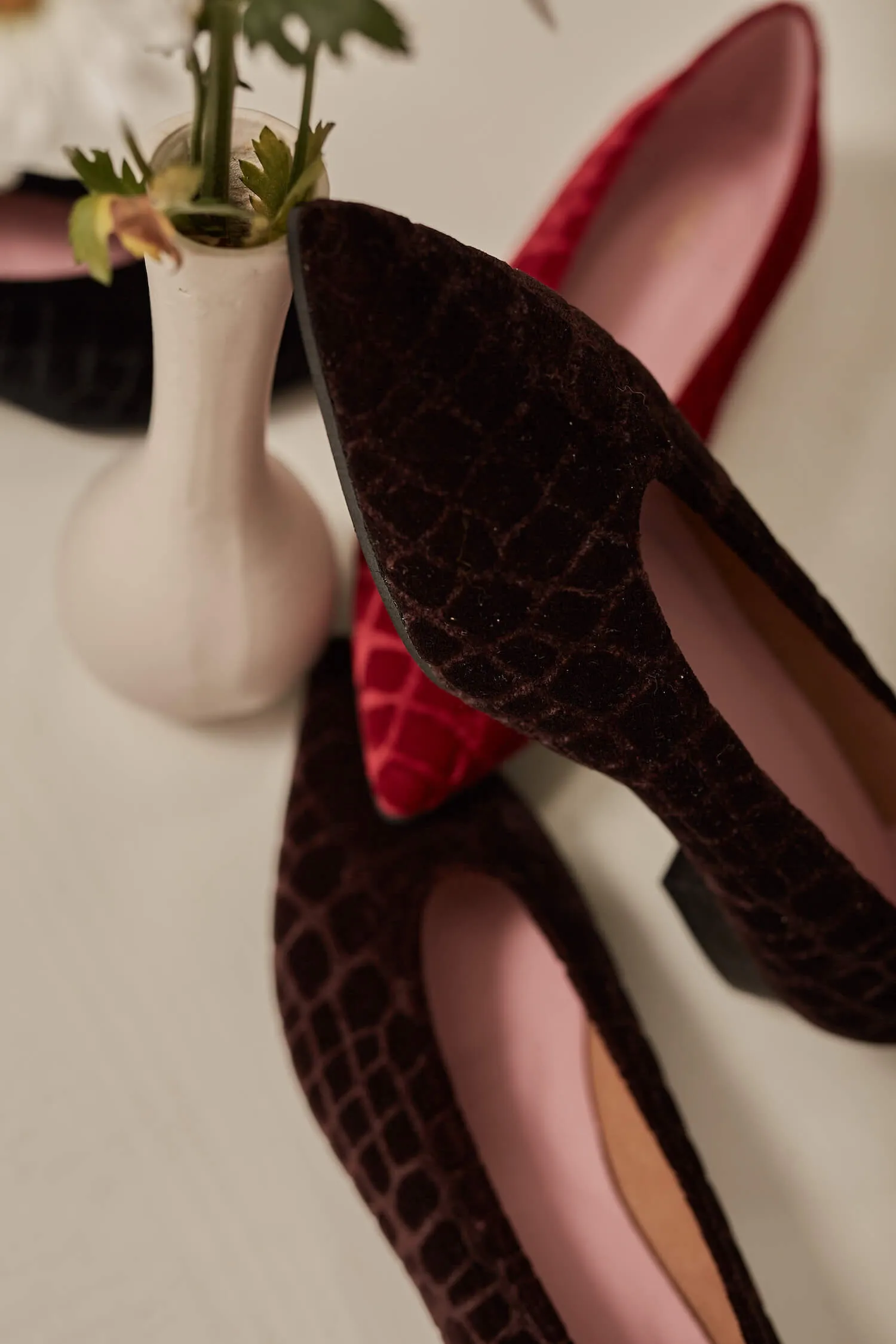 Coco V.2 Ballerines Pointues Végan Velours | Terre