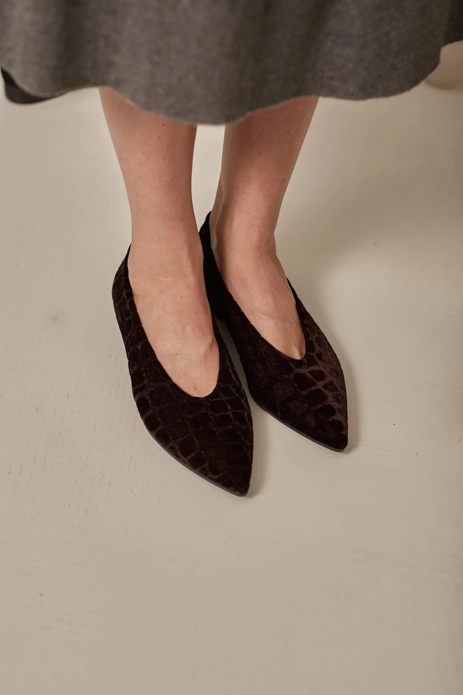 Coco V.2 Ballerines Pointues Végan Velours | Terre