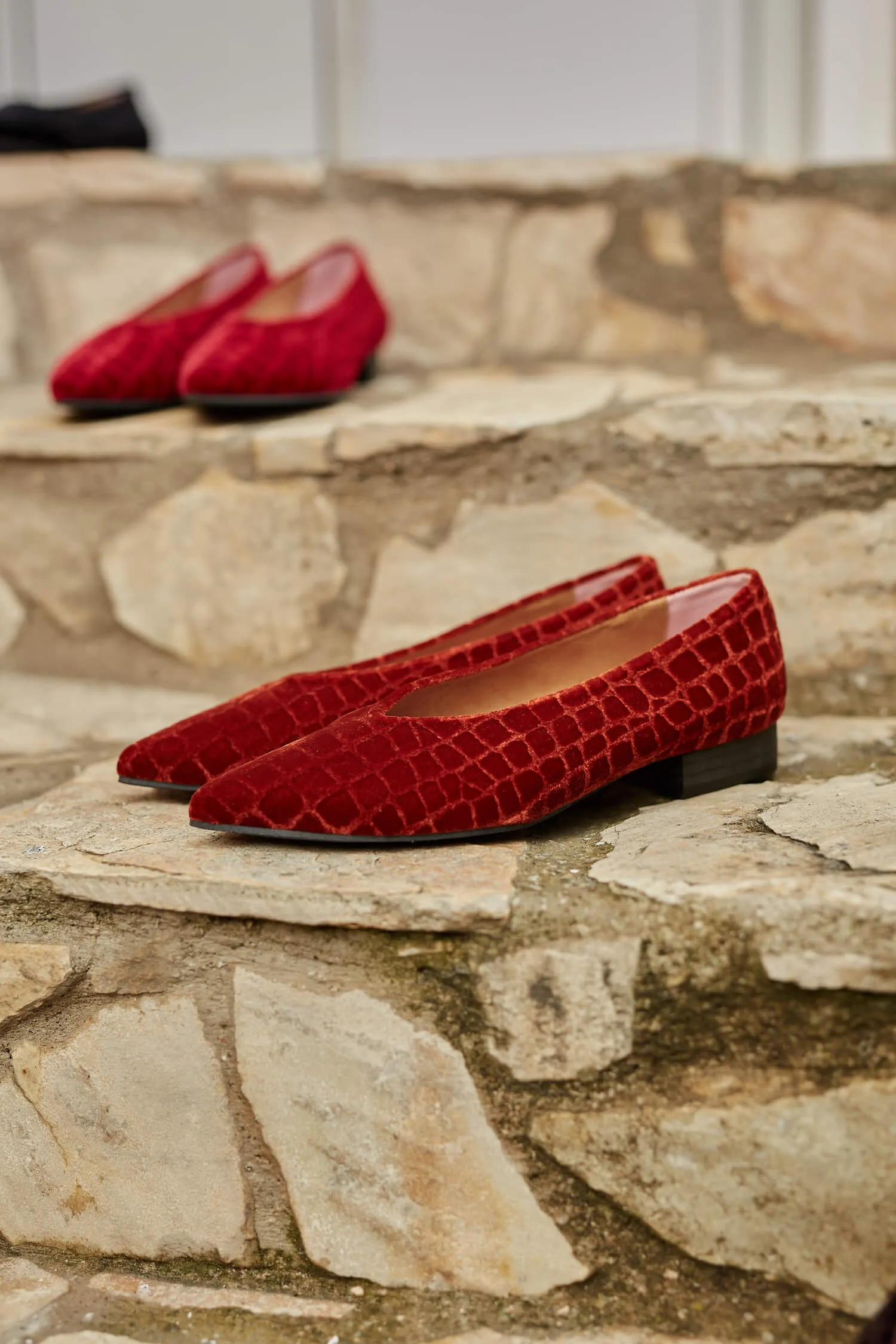 Coco V.2 Ballerines Pointues Végan Velours | Lave