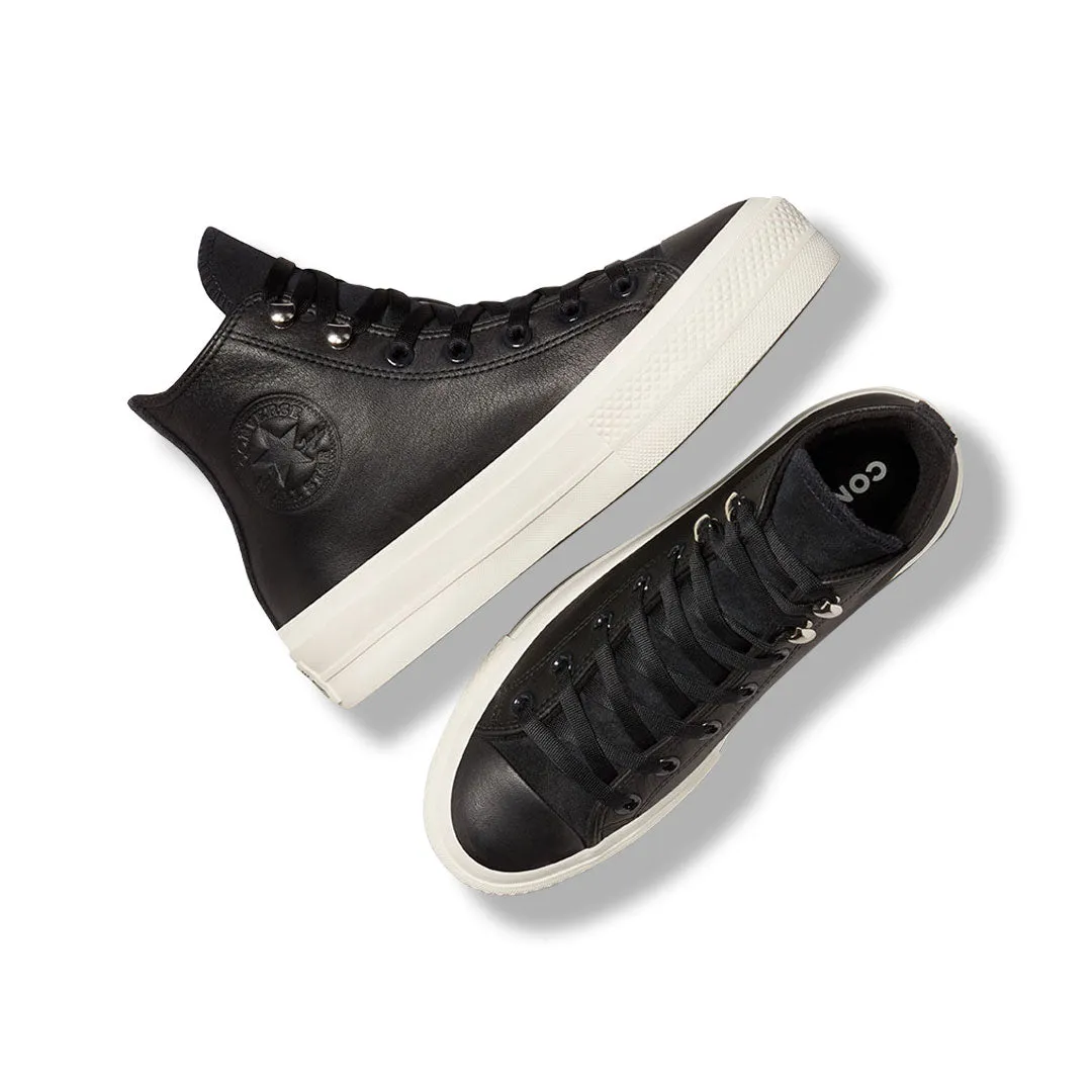 Converse - Chaussures montantes en cuir à plateforme Chuck Taylor All Star pour femmes (A08312C)