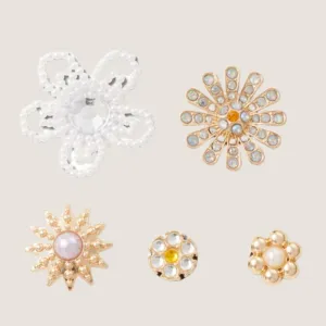 Crocs Elevated Flower Gem 5 Pack Jibbitz Charms Shoes_Crocs
