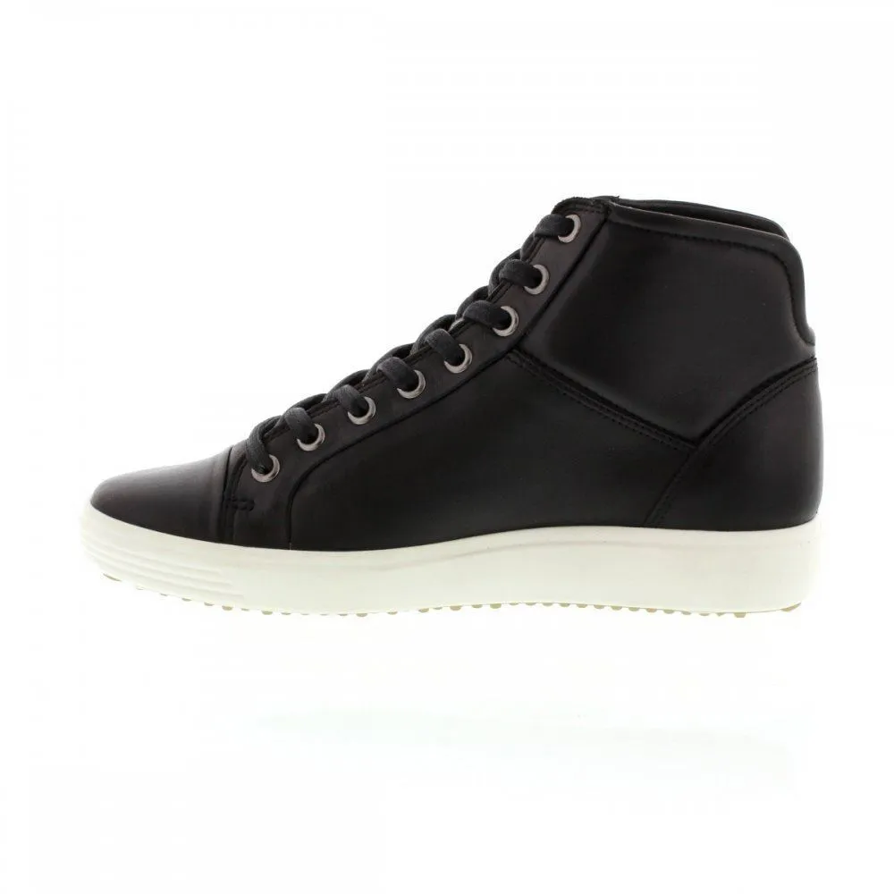 Ecco Soft 7 Chaussures de Sport Femme en Cuir Pleine Fleur à Lacets Hauts