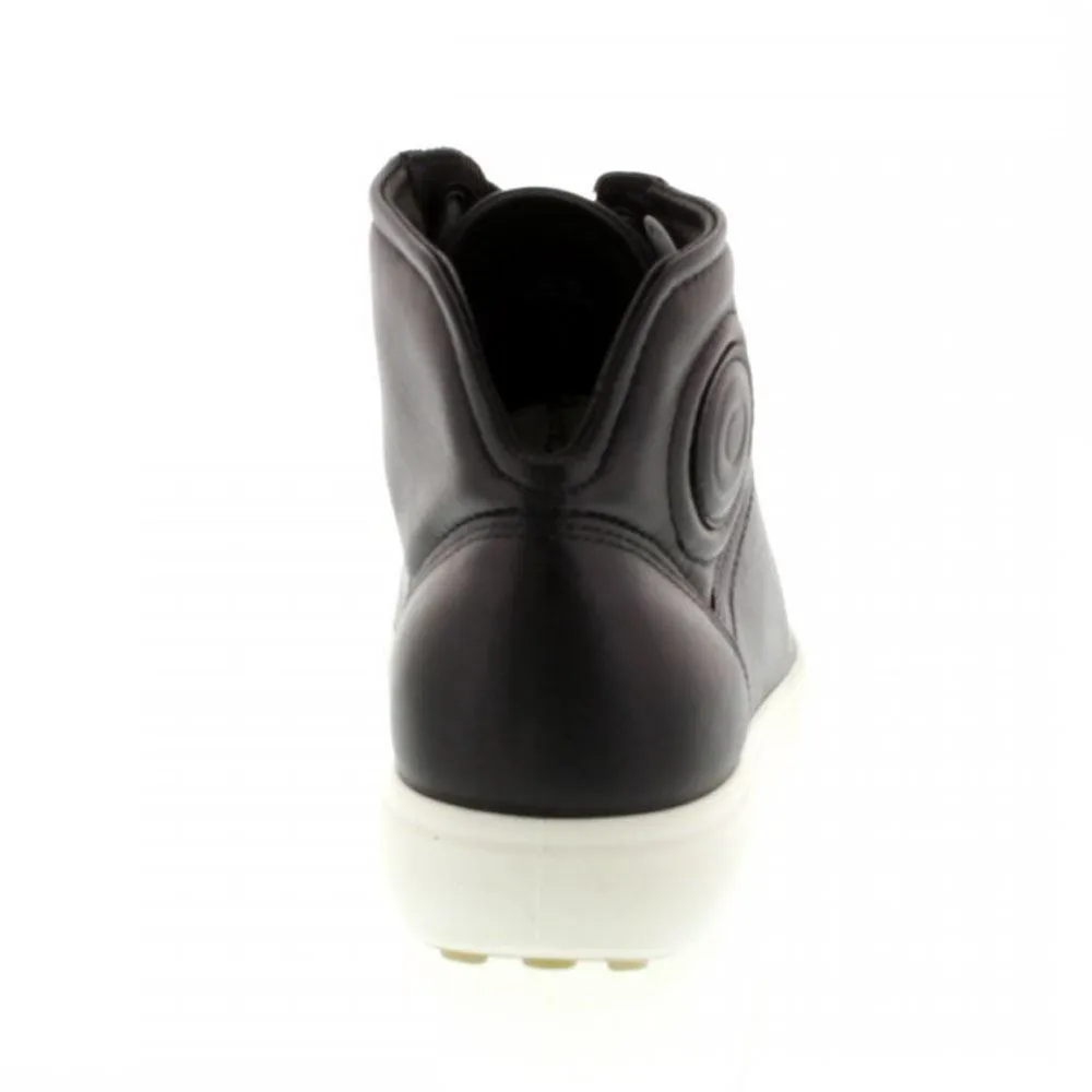 Ecco Soft 7 Chaussures de Sport Femme en Cuir Pleine Fleur à Lacets Hauts