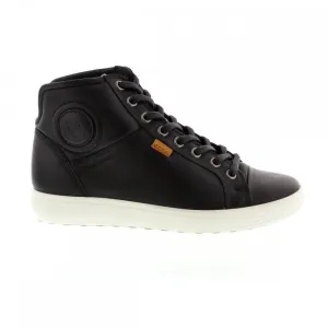 Ecco Soft 7 Full Grain Leather Women's Long Lace High Top Trainers ecco Shoes