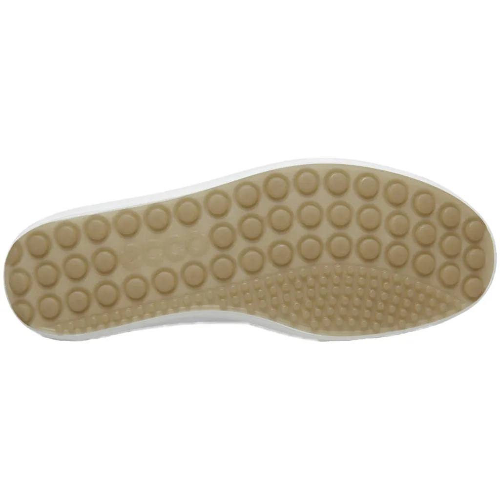 Ecco Soft 7 Chaussures de Sport Femme en Cuir Pleine Fleur à Lacets Hauts